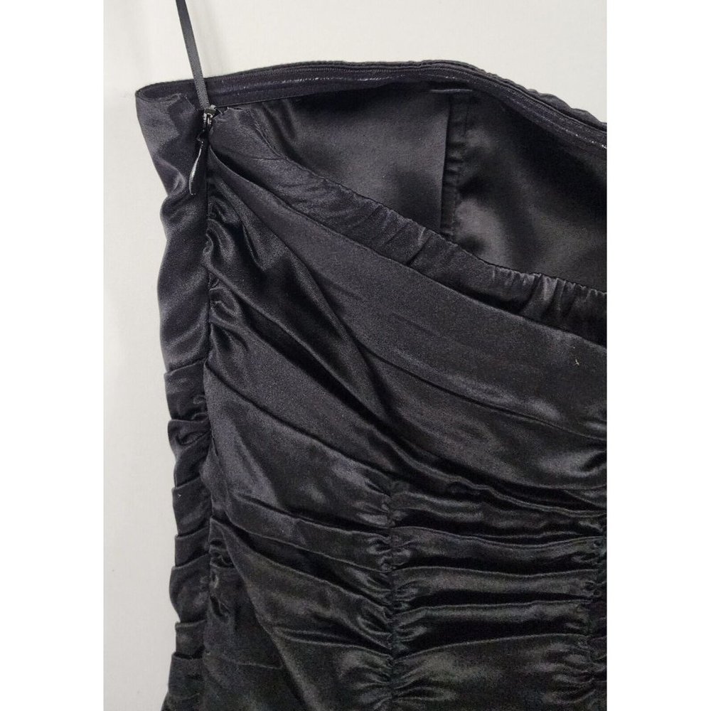 Express Dress Womens 4 Black Draped Strapless Silk Mini Dress - Picture 10 of 15